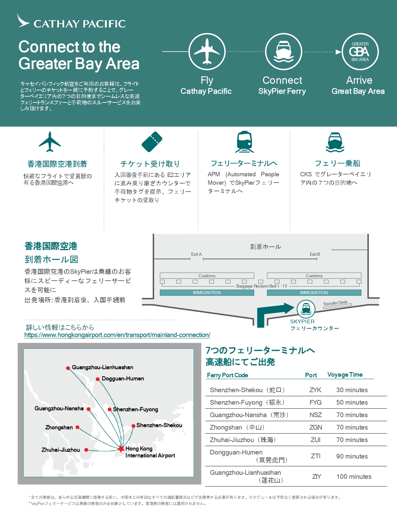キャセイパシフィック航空：広東省・珠江デルタ地帯各地から香港経由で日本へ
